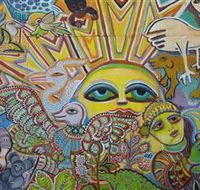 The Painting of Life by Mirka Mora - Lightning Ridge Tourism